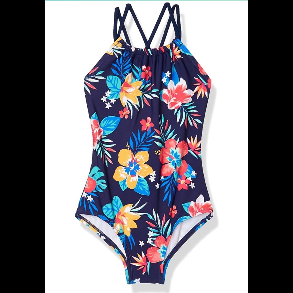 Kanu Surf Girls' Jasmine Beach Sport Halter 
One Piece Swimsuit Size: 14